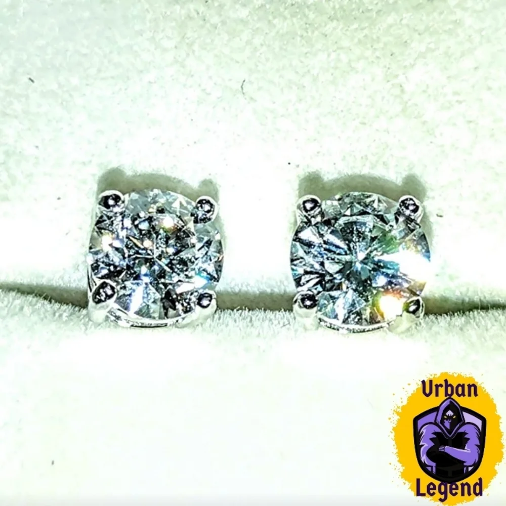 4 CT Moissanite Diamond Mens Stud Earrings
